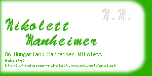 nikolett manheimer business card